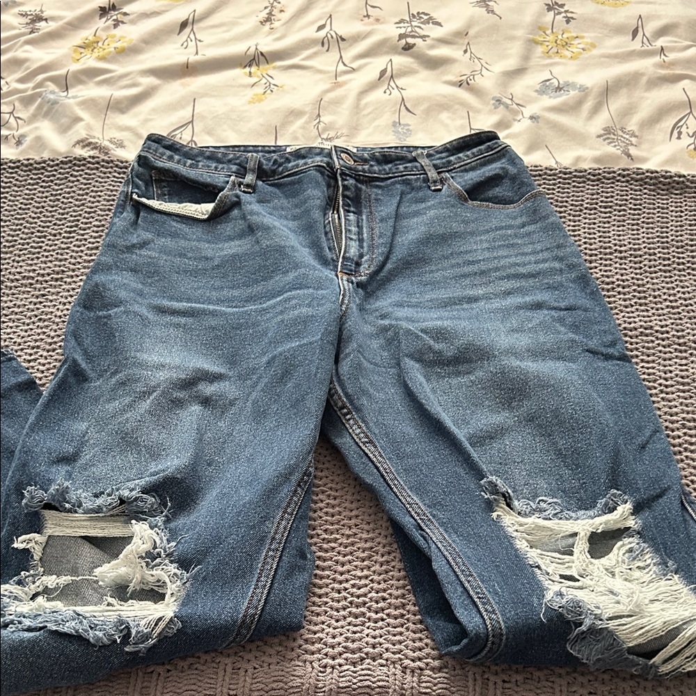 Hollister Blue Distressed Boyfriend Jeans